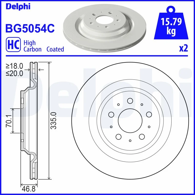 Brzdový kotouč DELPHI BG5054C – OE 104463100D Brzdový kotouč DELPHI BG5054C – OE 104463100D