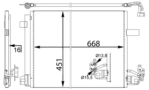 Kondenzátor, klimatizace MAHLE AC774000S