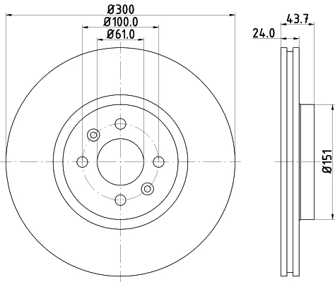 Brzdový kotouč HELLA 8DD355113-061 Brzdový kotouč HELLA 8DD355113-061