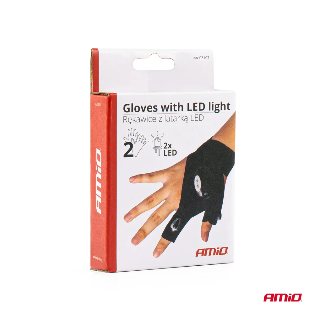 Rukavice s LED žárovkami 2Ks AMIO 03107 - Obrázek 3