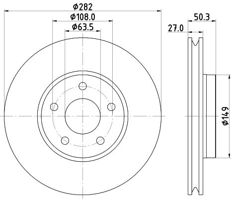 Brzdový kotouč HELLA 8DD355132-021 Brzdový kotouč HELLA 8DD355132-021