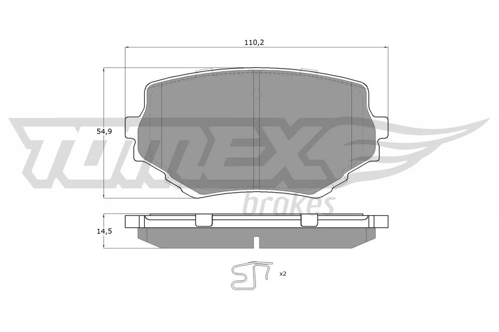 Sada brzdových destiček, kotoučová brzda Tomex Brakes TX13-60