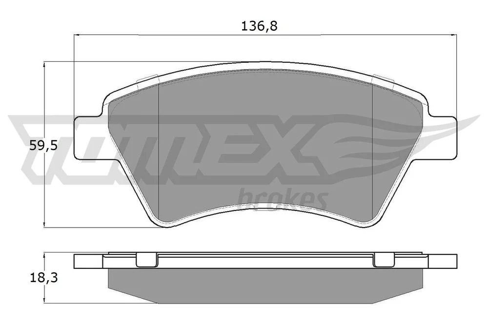 Sada brzdových destiček, kotoučová brzda Tomex Brakes TX13-54
