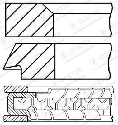 Sada pístních kroužků GOETZE ENGINE 08-424200-10 – OE 23040-26160 Sada pístních kroužků GOETZE ENGINE 08-424200-10 – OE 23040-26160