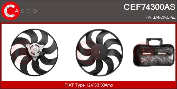 Větrák, chlazení motoru CASCO CEF74300AS Větrák, chlazení motoru CASCO CEF74300AS