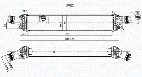 Chladič turba MAGNETI MARELLI 351319204430 Chladič turba MAGNETI MARELLI 351319204430