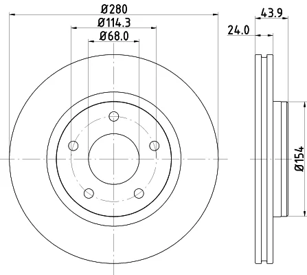 Brzdový kotouč HELLA 8DD355117-321 Brzdový kotouč HELLA 8DD355117-321