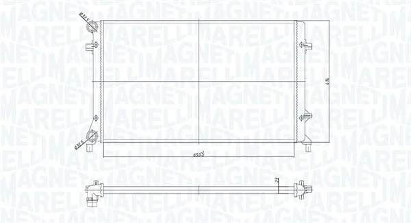 Chladič, chlazení motoru MAGNETI MARELLI 350213853000 Chladič, chlazení motoru MAGNETI MARELLI 350213853000