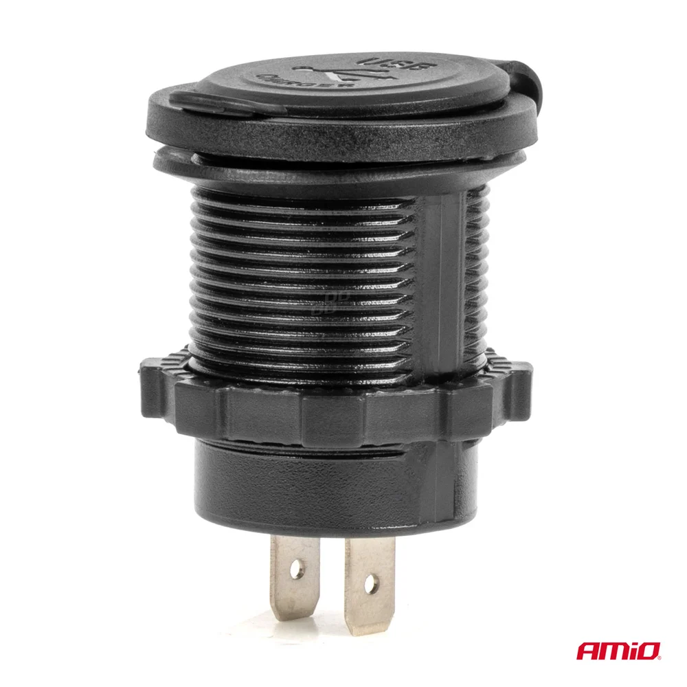 Vodotěsná nabíječka s modrým LED indikátorem 4.2A 2xUSB 12/24V AMiO-04217 - Obrázek 3