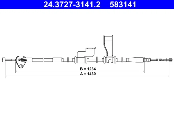 Tažné lanko, parkovací brzda ATE 24.3727-3141.2 – OE 59760-0X010