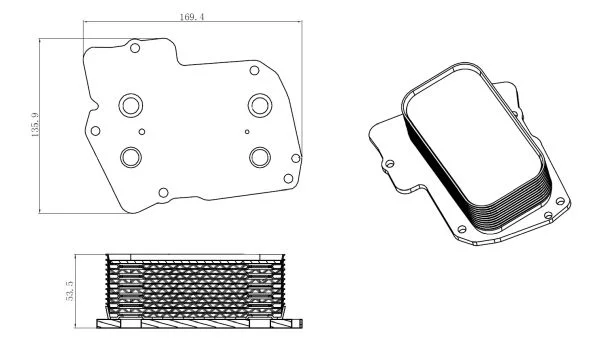 Olejový chladič, motorový olej NRF 31826 – OE 68035488AA Olejový chladič, motorový olej NRF 31826 – OE 68035488AA