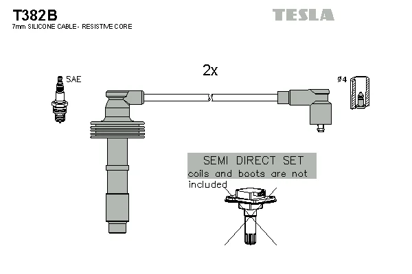 Sada kabelů pro zapalování TESLA T382B – OE 1275603