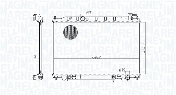 Chladič, chlazení motoru MAGNETI MARELLI 350213179200 Chladič, chlazení motoru MAGNETI MARELLI 350213179200