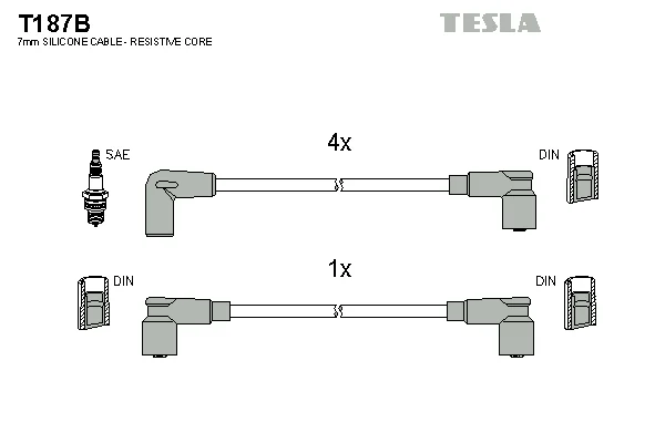 Sada kabelů pro zapalování TESLA T187B