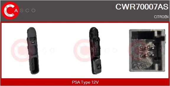 Spínač, zvedací zařízení oken CASCO CWR70007AS – OE 6554QL