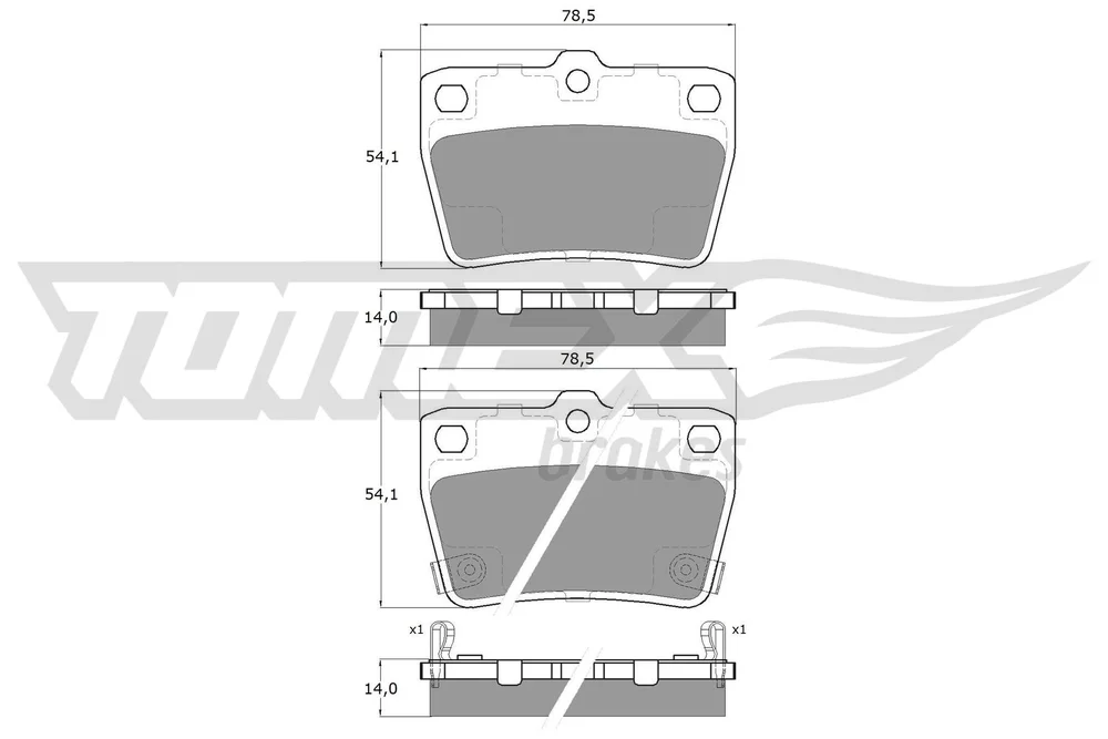 Sada brzdových destiček, kotoučová brzda Tomex Brakes TX13-86