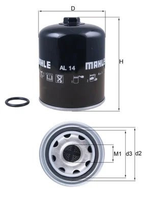 Vysouseci patrona vzduchu, pneumaticky system MAHLE AL14 Vysouseci patrona vzduchu, pneumaticky system MAHLE AL14