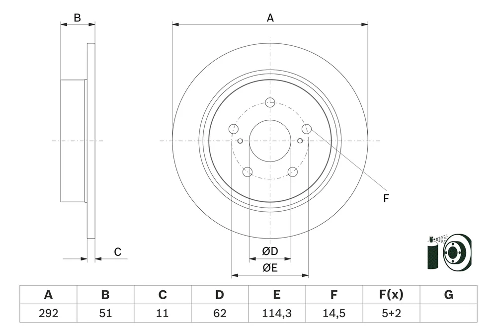Brzdový kotouč BOSCH 0986479H27 – OE 42431F4020