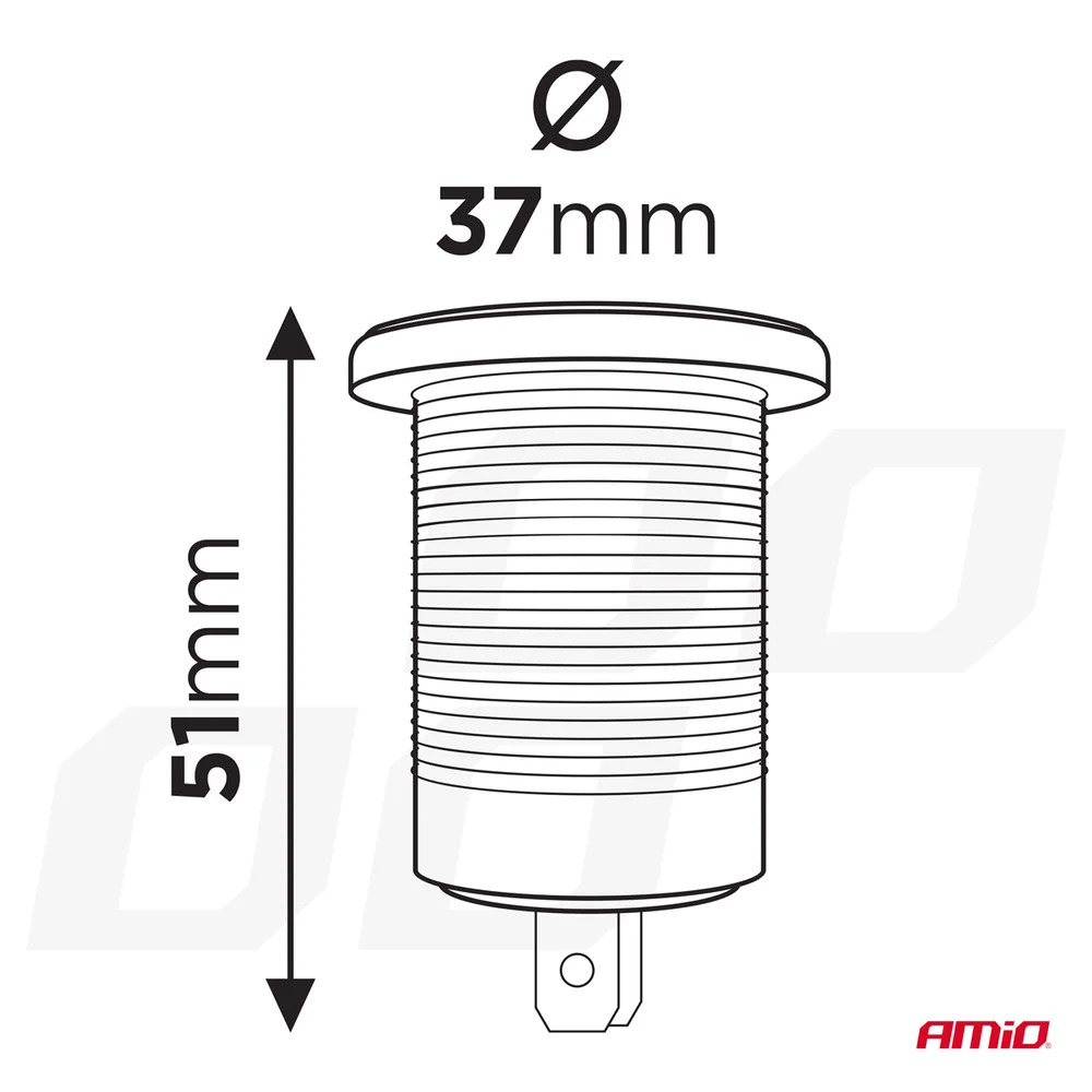Vodotěsná nabíječka s modrým LED indikátorem 4.2A 2xUSB 12/24V AMiO-04217 - Obrázek 4