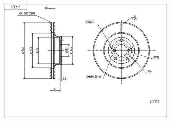 BRZ.KOTOUČ /P/ LEGACY 4WD 276.5/24/22 HART 214339