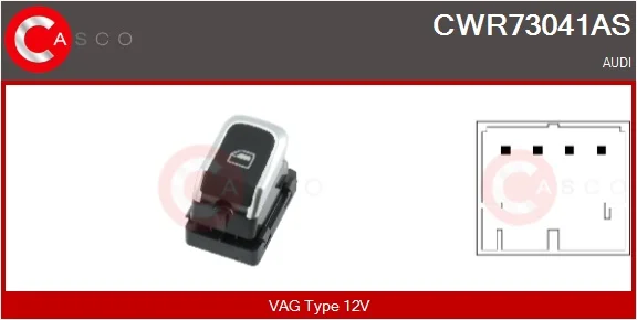 Spínač, zvedací zařízení oken CASCO CWR73041AS