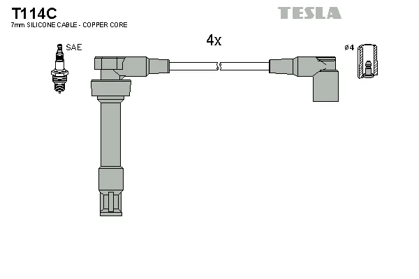 Sada kabelů pro zapalování TESLA T114C