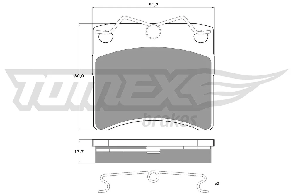 Sada brzdových destiček, kotoučová brzda Tomex Brakes TX10-64