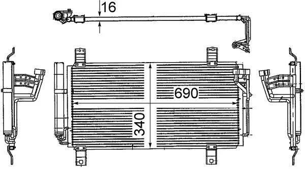 Kondenzátor, klimatizace MAHLE AC714000S
