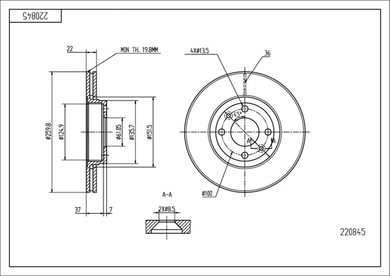 BRZ.KOTOUČ /P/MICRA 1.2-1.5 03- HART 220845