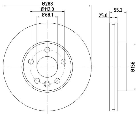 Brzdový kotouč HELLA 8DD355127-221