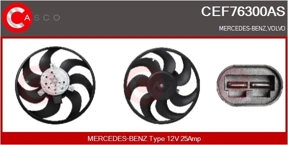 Větrák, chlazení motoru CASCO CEF76300AS Větrák, chlazení motoru CASCO CEF76300AS