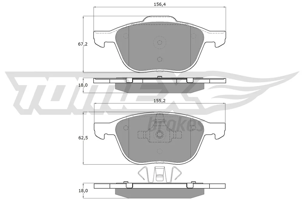 Sada brzdových destiček, kotoučová brzda Tomex Brakes TX13-05