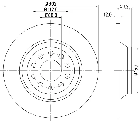 Brzdový kotouč HELLA 8DD355111-181 – OE 4F0615601E