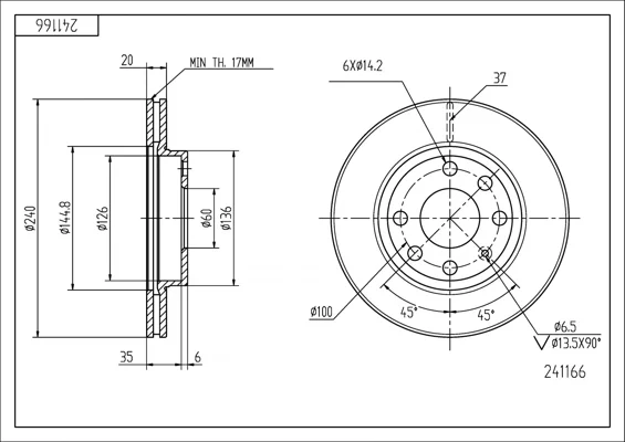 BRZ.KOTOUČ /P/CORSA C,CORSA /LAK/KPL HART 241166