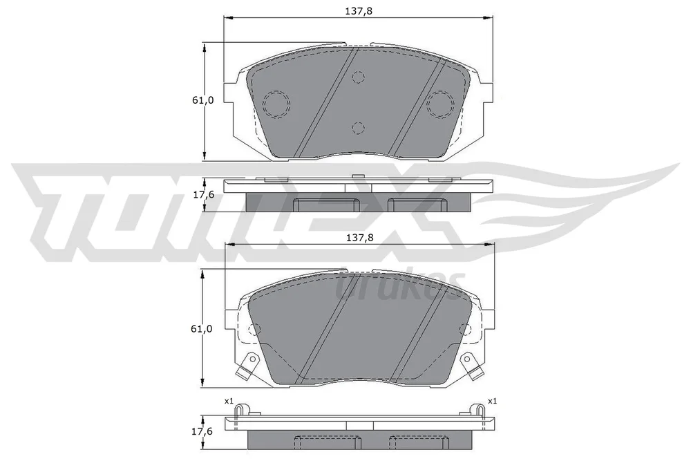 Sada brzdových destiček, kotoučová brzda Tomex Brakes TX17-47